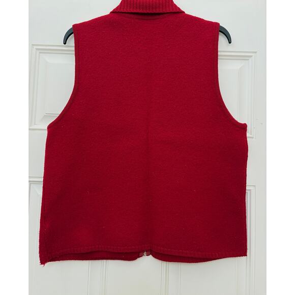 Robert Scott 100% Wool Sweater Vest Women’s Medium VTG Holiday Button Up EUC - Picture 3 of 8